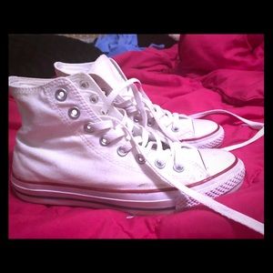 White high top converse shoes